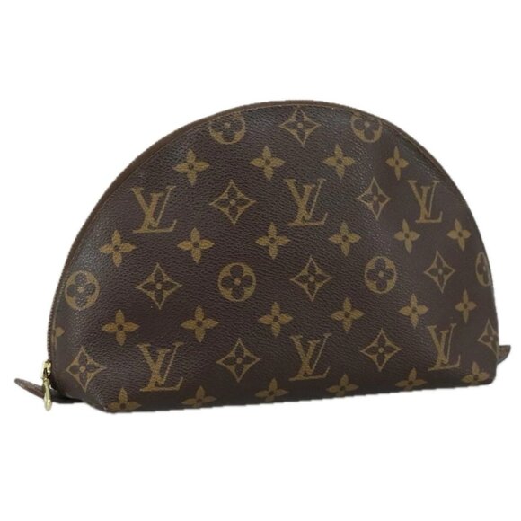LOUIS VUITTON Monogram Trousse Demi Ronde Cosmetic Pouch M47520 LV Auth 107392 - Picture 1 of 16